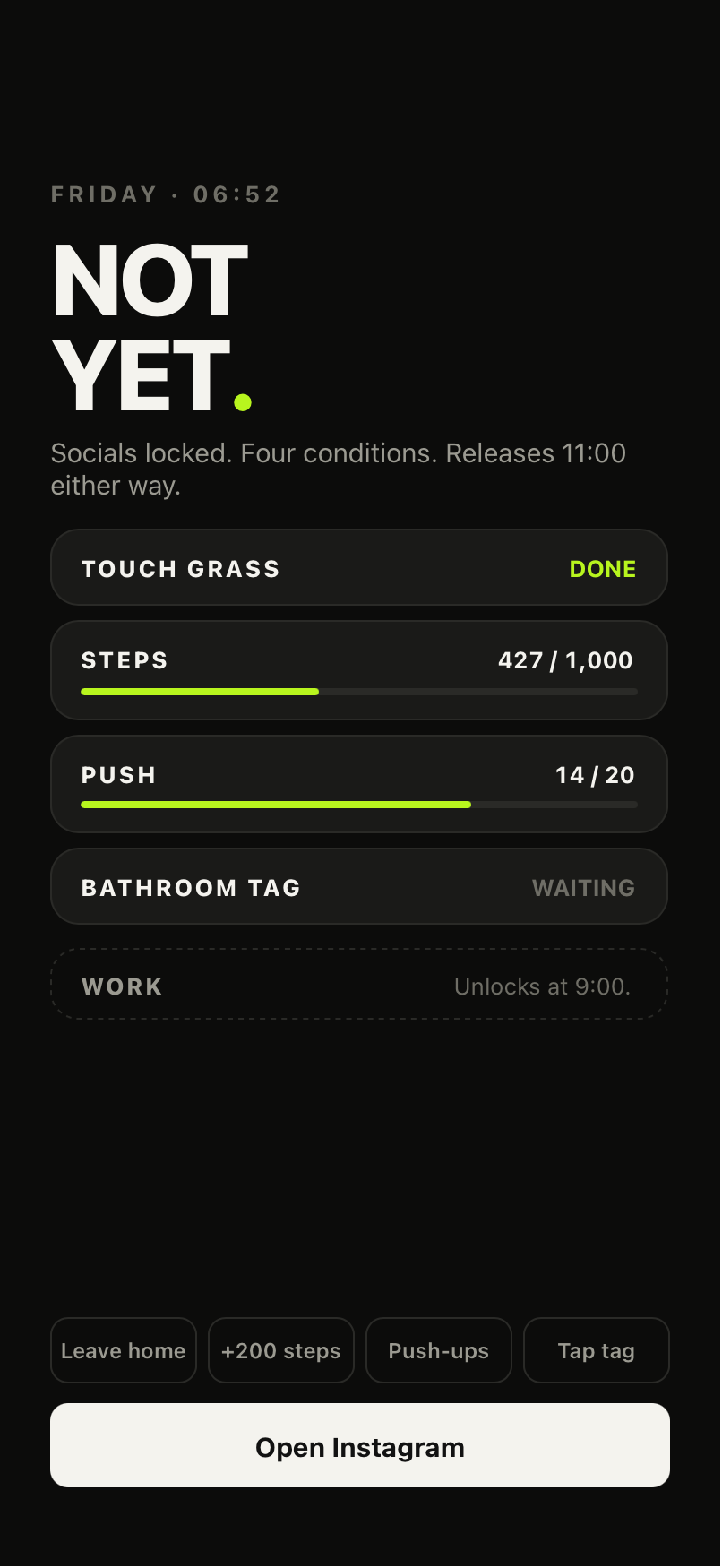 App — Morning status
