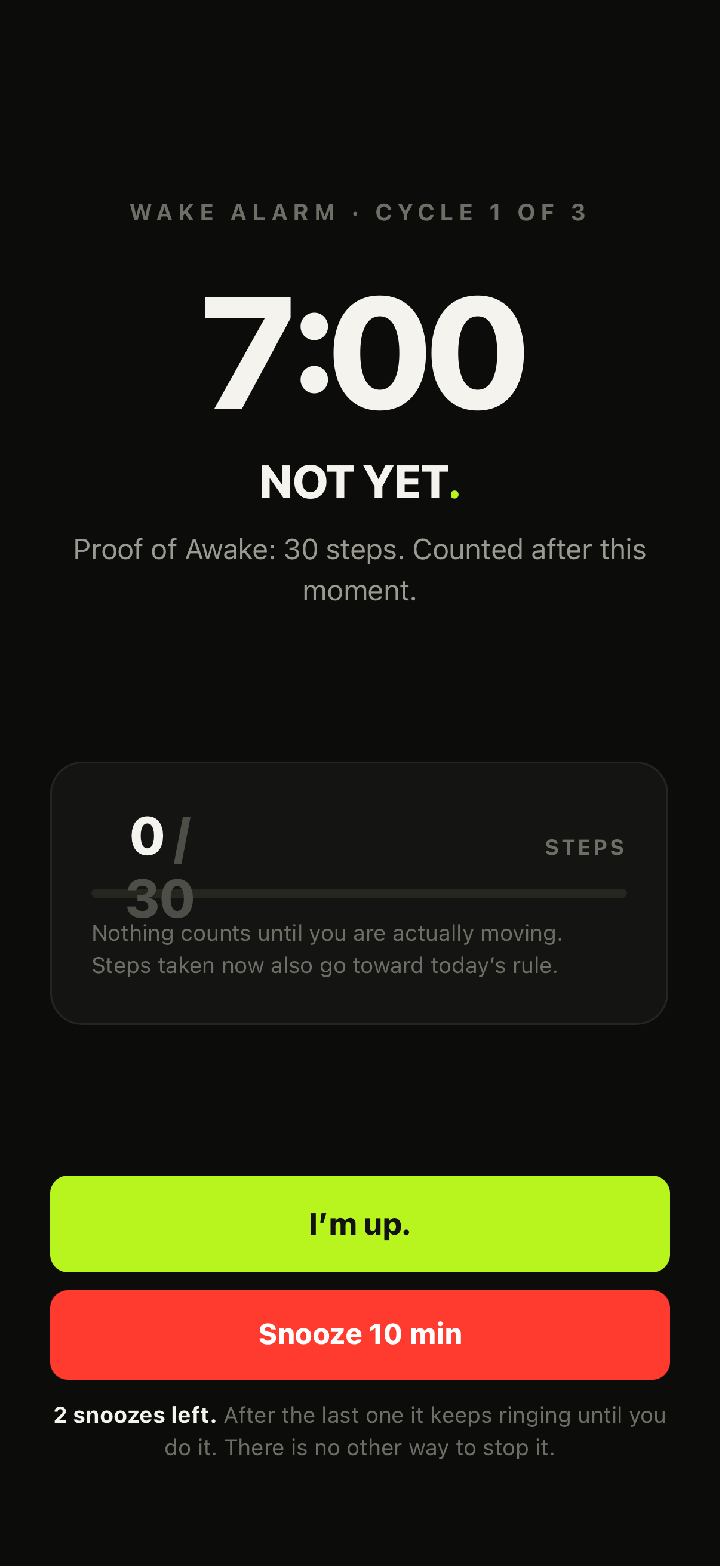 App — Wake alarm