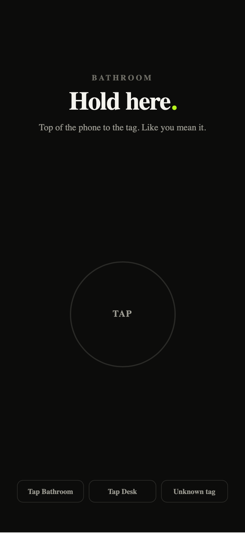 App — tag confirmed